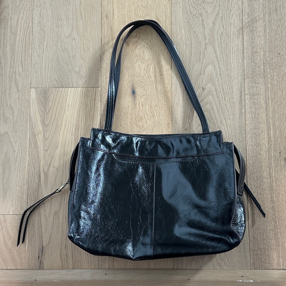 HOBO Shiny Black Shoulder Bag